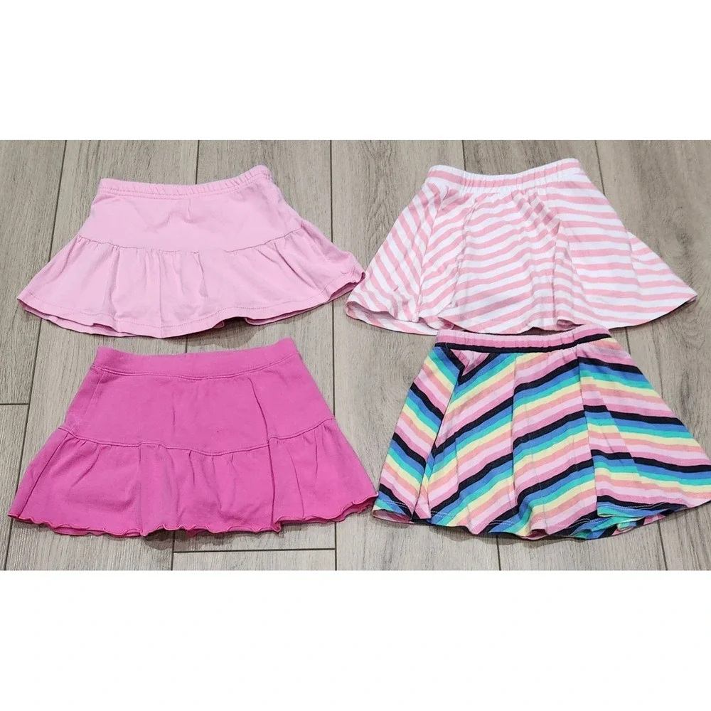 Girls Skirts With Under Shorts Skorts (Lot Of 4) Toddler Kids Size 3T Pink‎